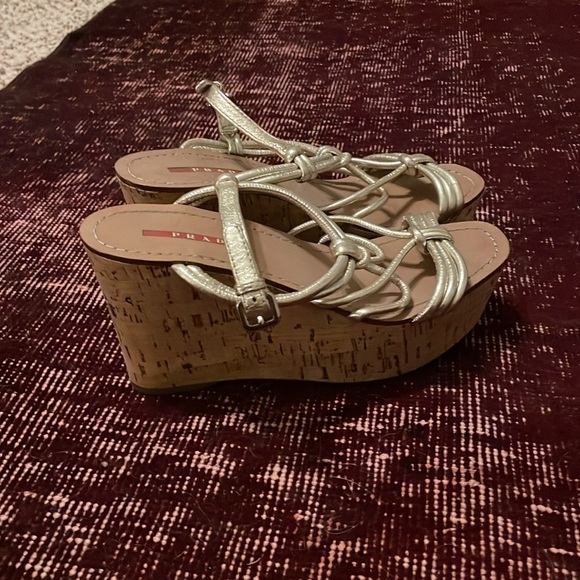 Prada size 7 strappy platforms - Picture 2 of 3